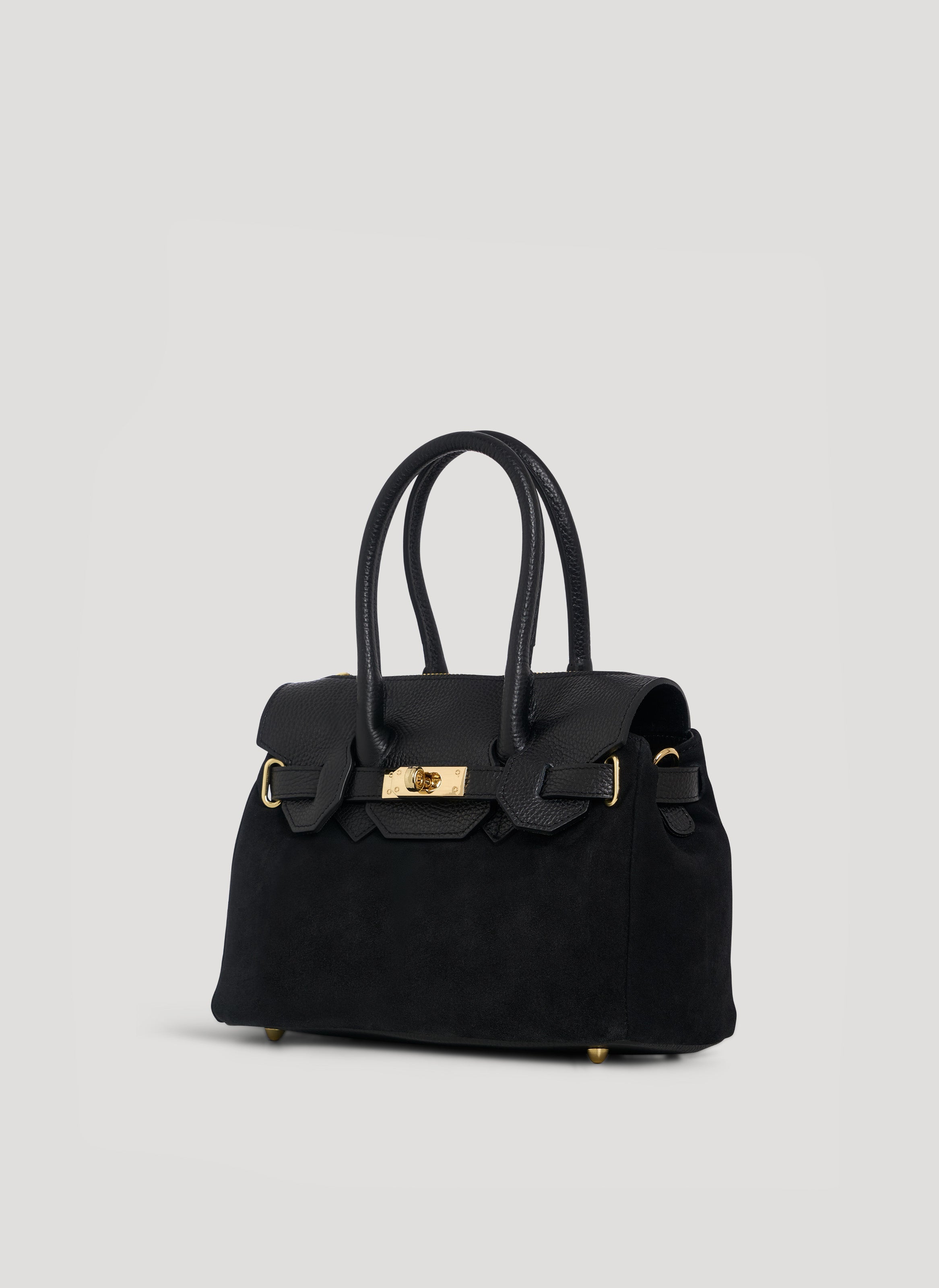 Bolso Elizabeth Micro en ante y piel negro