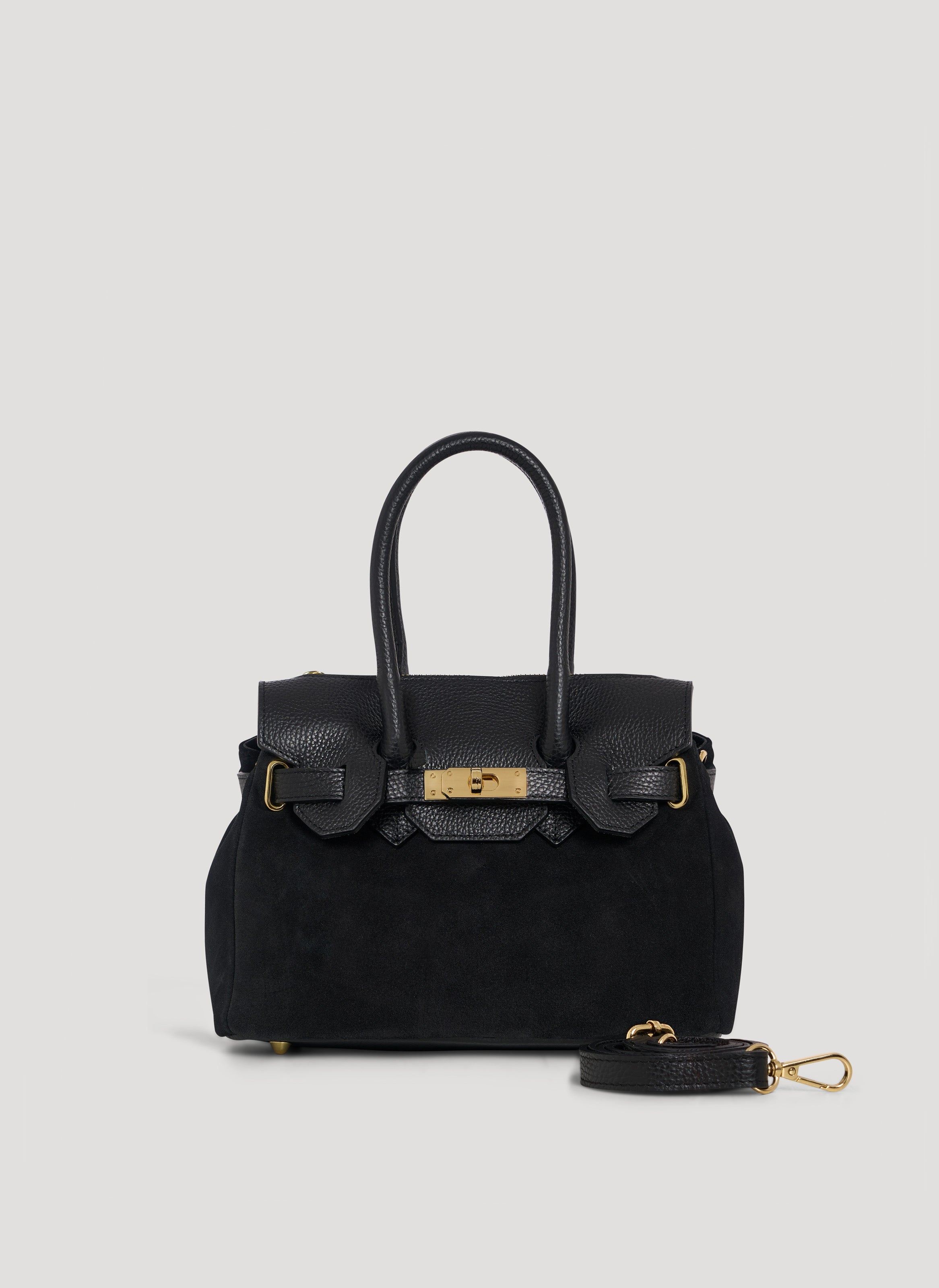 Bolso Elizabeth Micro en ante y piel negro