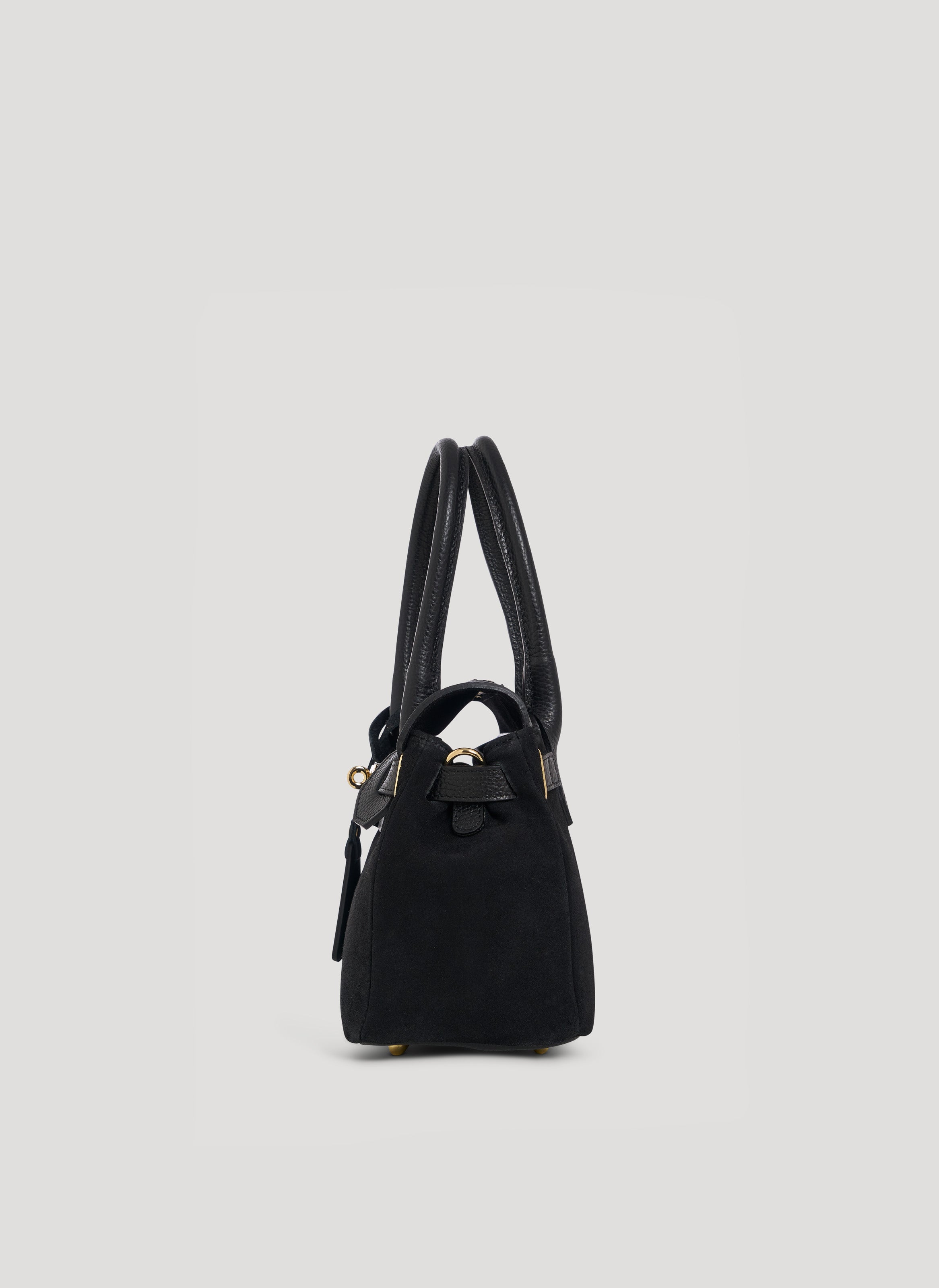 Bolso Elizabeth Micro en ante y piel negro