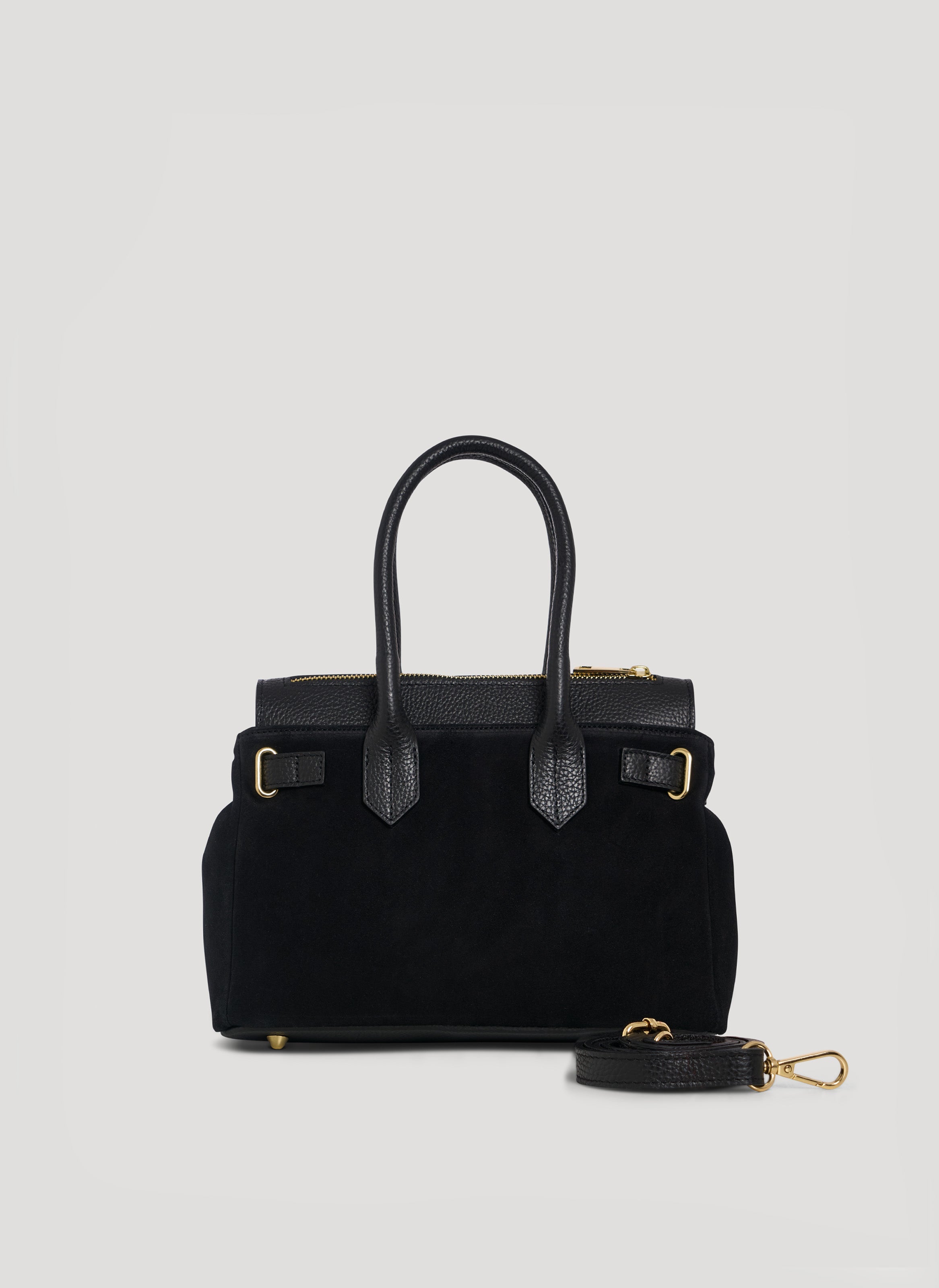 Bolso Elizabeth Micro en ante y piel negro