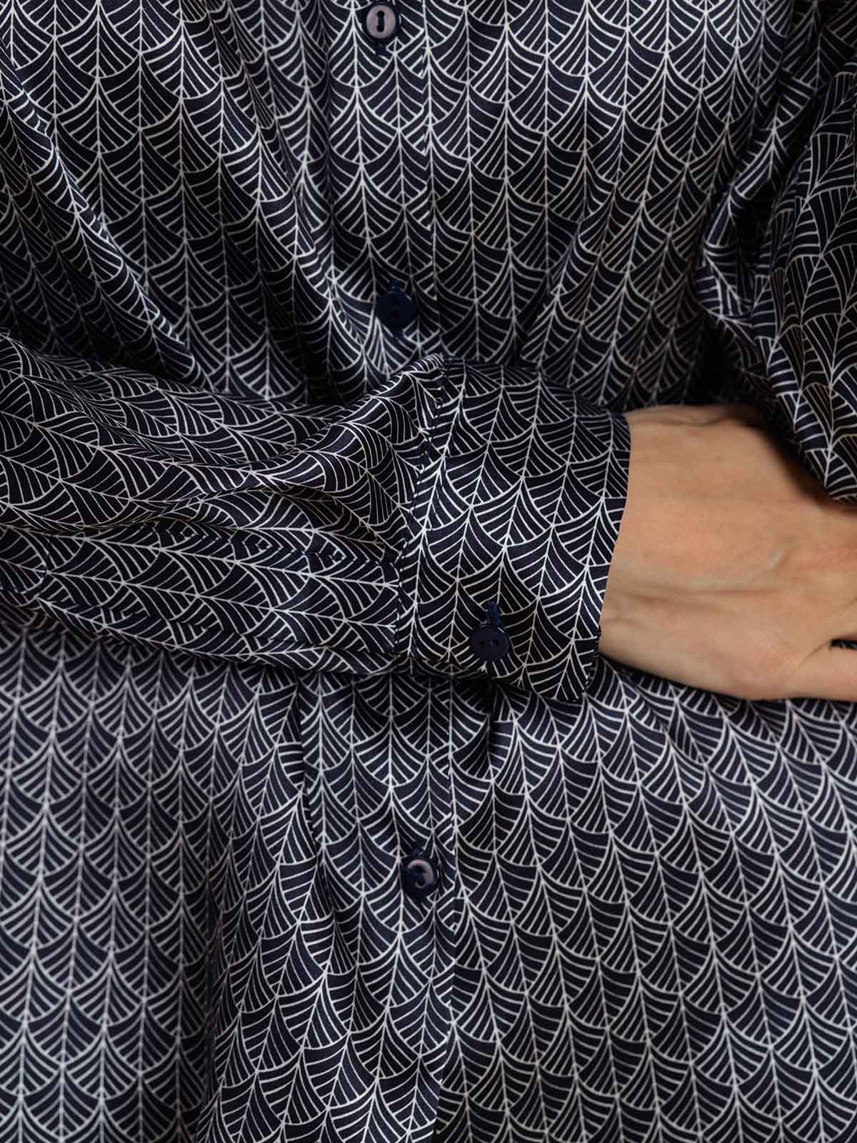 19Momme Seda Básica Cuello Militar Camisa