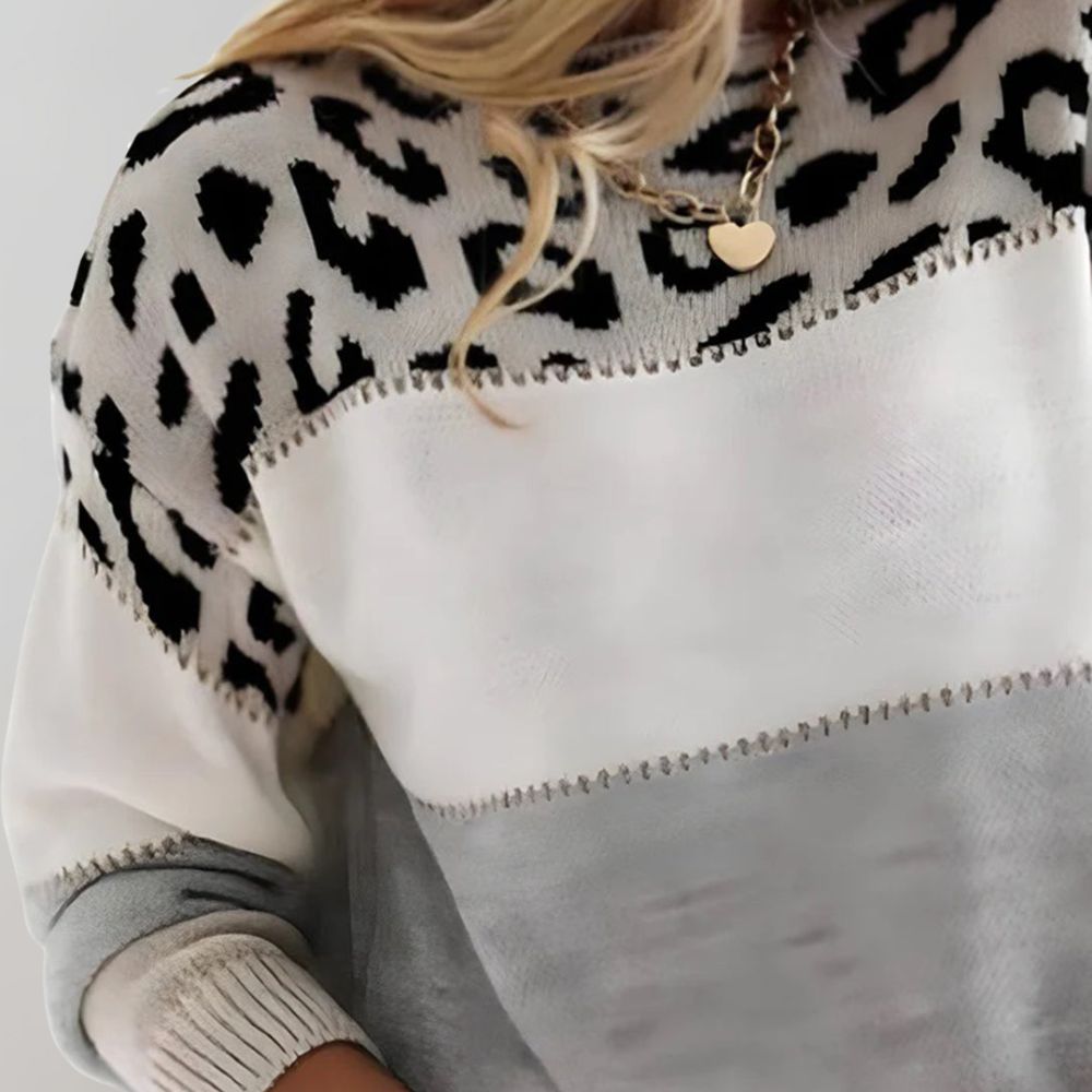 Lucia Milano | Sofia – Suéter casual con estampado de leopardo