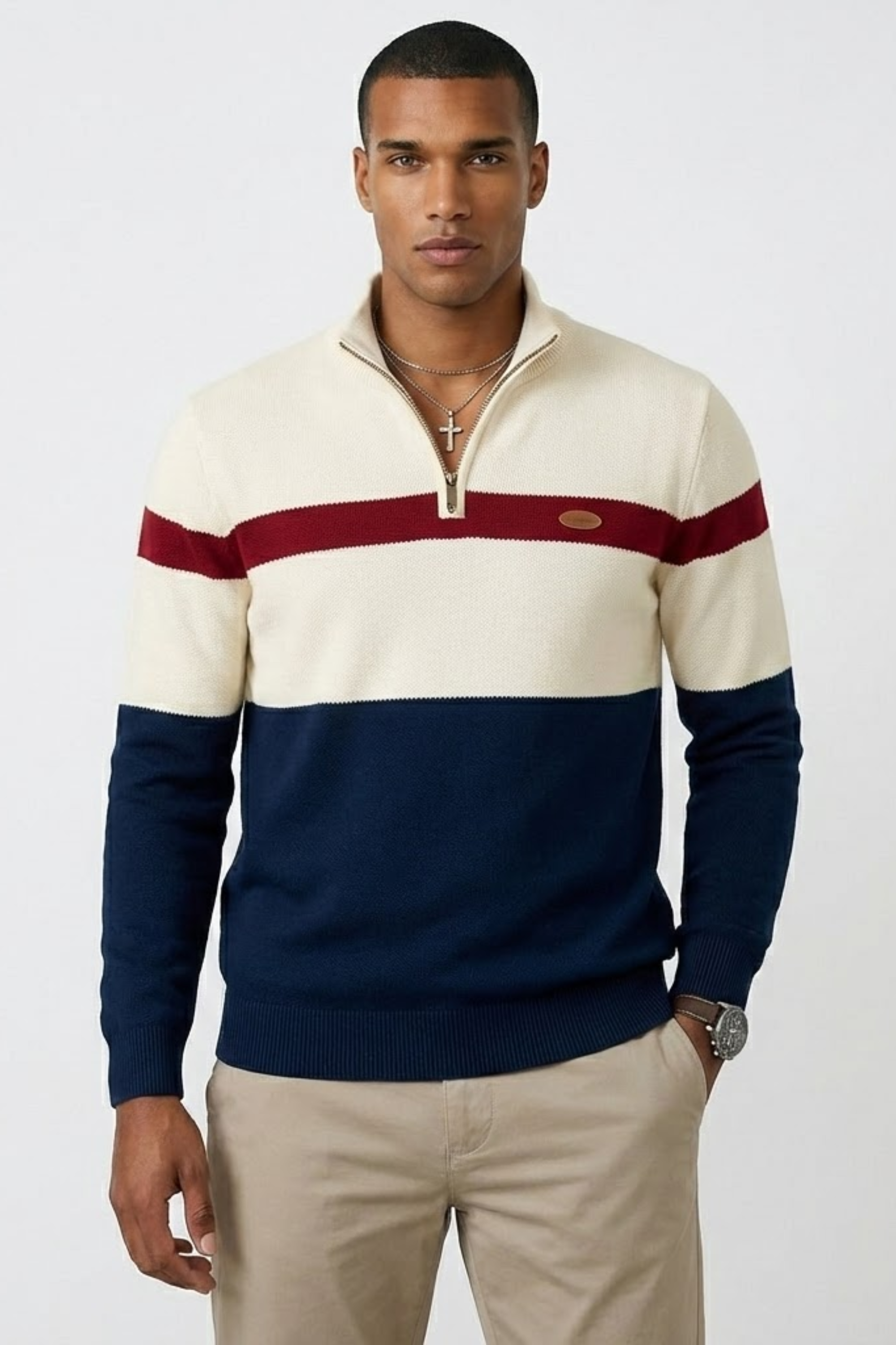 Lucia Milano Jersey con media cremallera