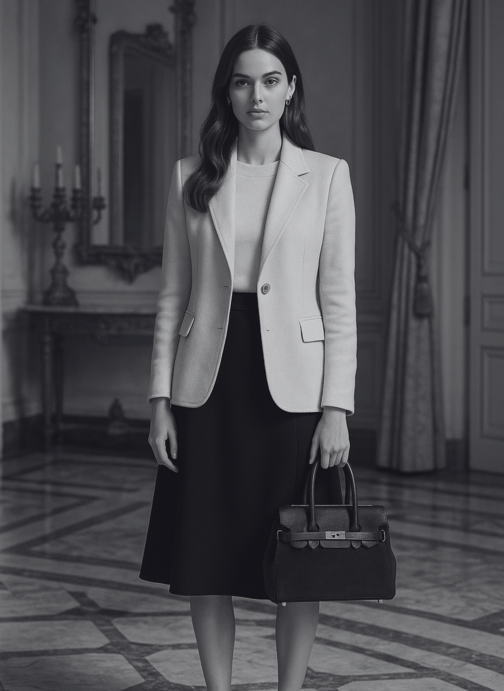 Bolso Elizabeth Micro en ante y piel negro