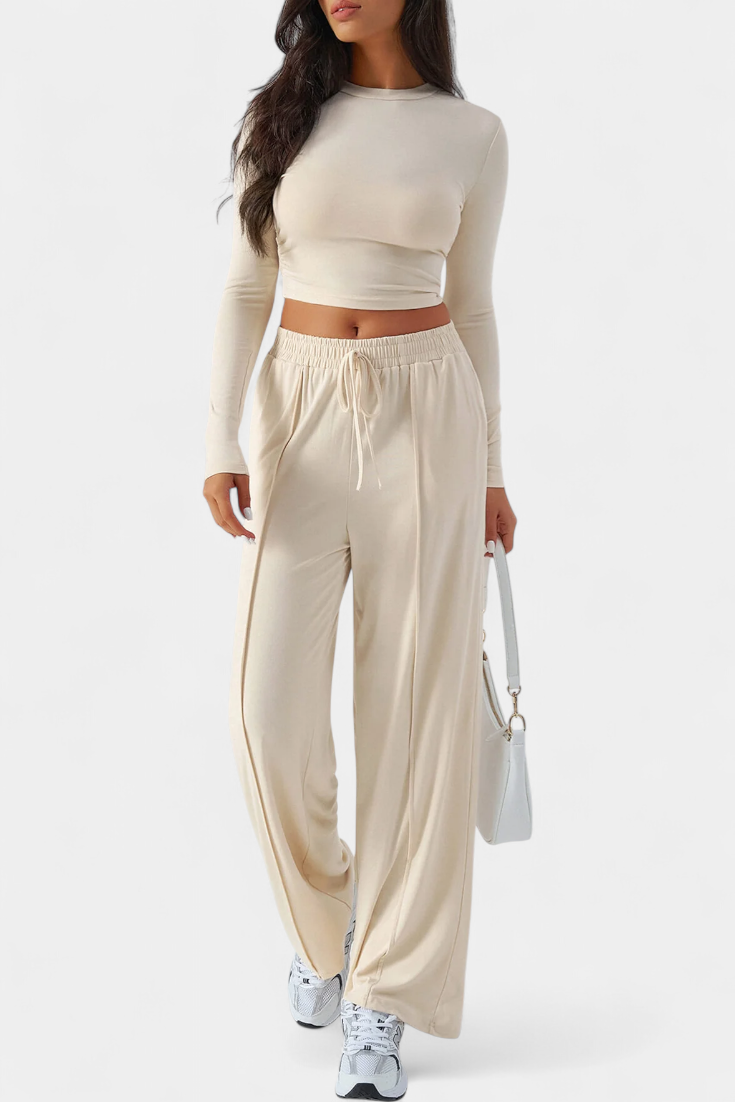 Celia Conjunto de 2 piezas con escote redondo