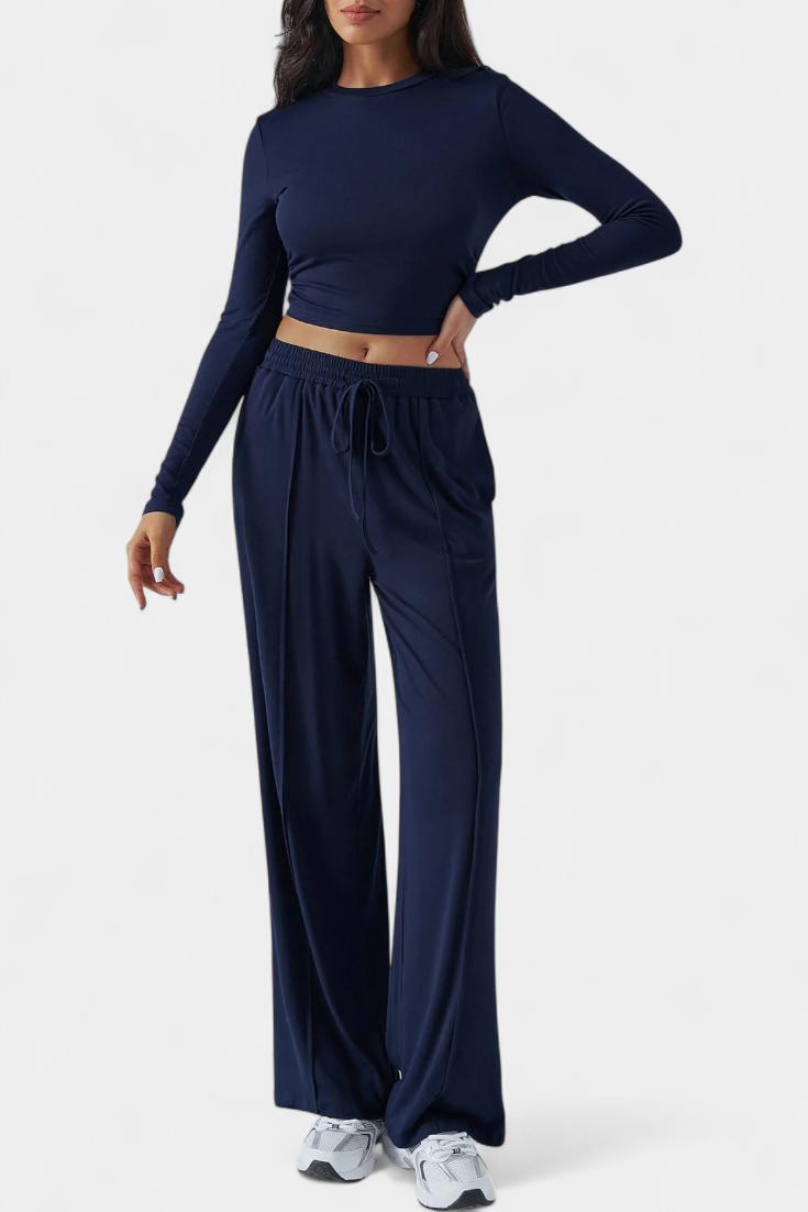 Celia Conjunto de 2 piezas con escote redondo