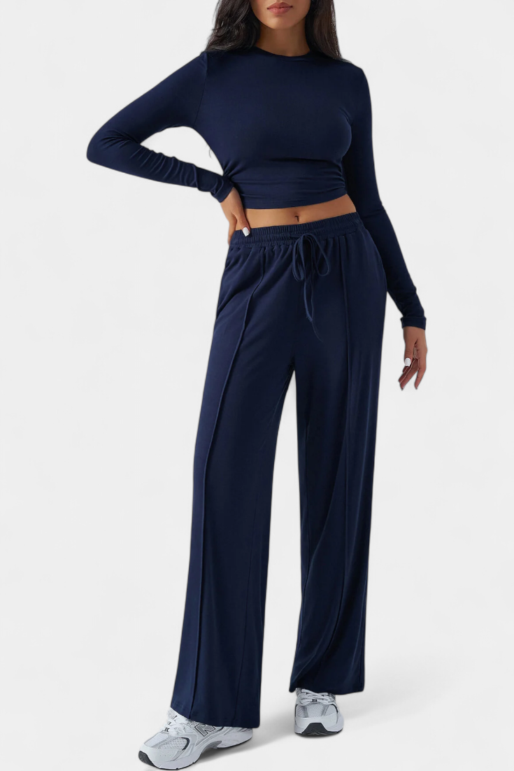 Celia Conjunto de 2 piezas con escote redondo