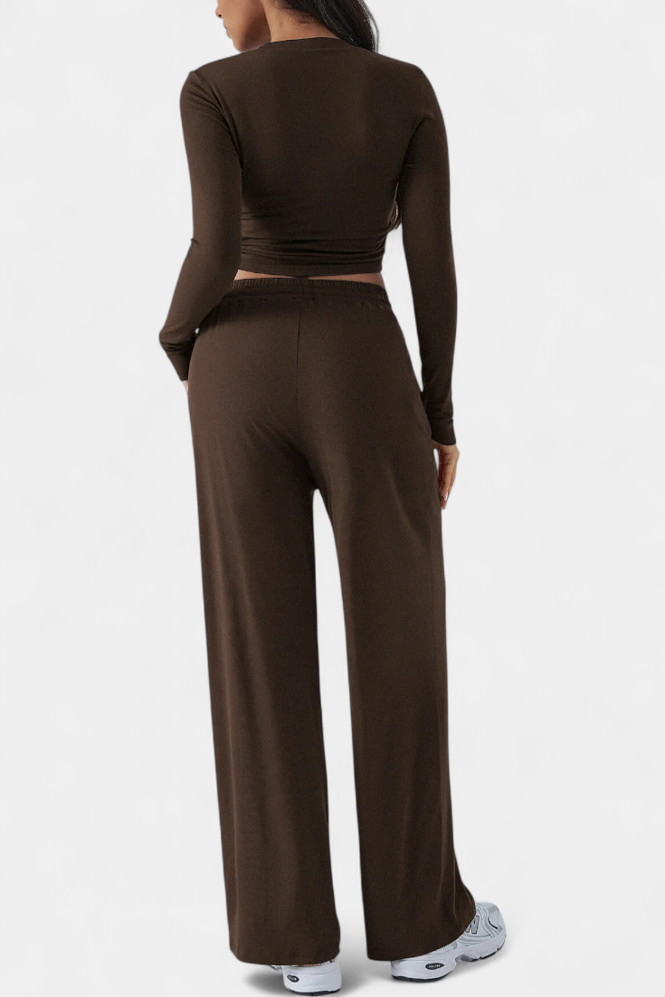 Celia Conjunto de 2 piezas con escote redondo