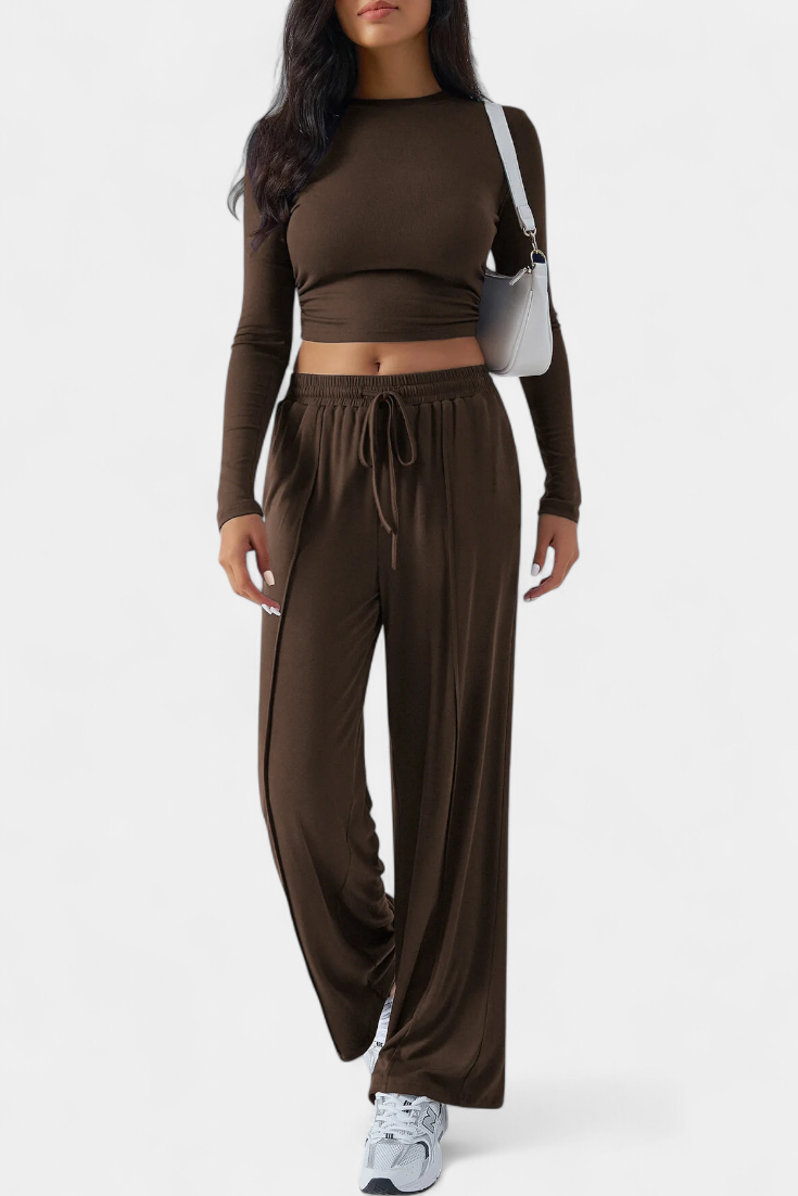 Celia Conjunto de 2 piezas con escote redondo