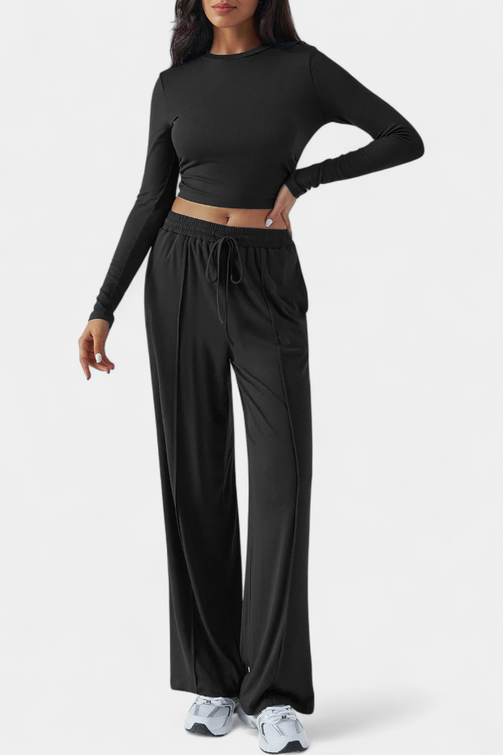 Celia Conjunto de 2 piezas con escote redondo